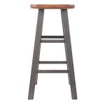 Rustic Gray and Teak Ivy Counter Stool 24
