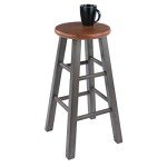 Rustic Gray and Teak Ivy Counter Stool 24