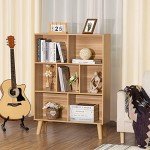 Modern 7-Cube Wooden Bookshelf with Legs