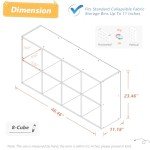NELYE 8-Cube Bookcase with Fabric Storage Bins