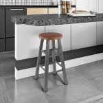 Rustic Gray and Teak Ivy Counter Stool 24