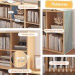 NELYE 8-Cube Bookcase with Fabric Storage Bins