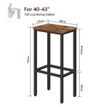 Set of 2 Rustic Brown Bar Stools