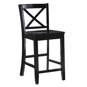 Stylish Black X Back Counter Stool by Linon
