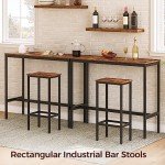 Set of 2 Rustic Brown Bar Stools