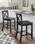 Stylish Black X Back Counter Stool by Linon