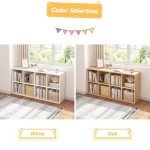 NELYE 8-Cube Bookcase with Fabric Storage Bins