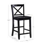 Stylish Black X Back Counter Stool by Linon