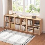 NELYE 8-Cube Bookcase with Fabric Storage Bins