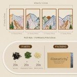 Colorful Abstract Mountain Metal Wall Art Set