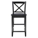 Stylish Black X Back Counter Stool by Linon