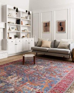 Loloi II Loren Blue/Red 7'6" x 9'6" Rug