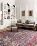 Loloi II Loren Blue/Red 7'6" x 9'6" Rug