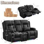 TUNYI Massage Recliner Chair with LED Lights
