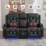 TUNYI Massage Recliner Chair with LED Lights