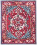 Monaco Collection 8' x 10' Area Rug - Red & Turquoise