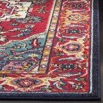Monaco Collection 8' x 10' Area Rug - Red & Turquoise