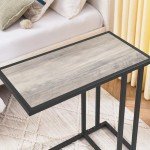 C-Shaped Metal Frame Coffee Table in Misty Gray