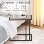 C-Shaped Metal Frame Coffee Table in Misty Gray