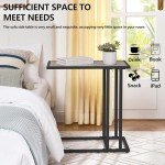 C-Shaped Metal Frame Coffee Table in Misty Gray