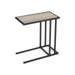 C-Shaped Metal Frame Coffee Table in Misty Gray