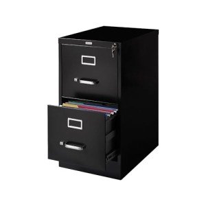 Locking 2-Drawer Vertical File Cabinet - Black