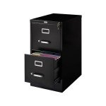 Locking 2-Drawer Vertical File Cabinet - Black