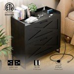Modern Farmhouse 2-Drawer File Cabinet with Charging Station