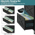 Modern Farmhouse 2-Drawer File Cabinet with Charging Station