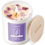 Lavender Soy Candles with Crystals - 10oz
