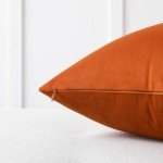 Burnt Orange Velvet Throw Pillow Covers - Set of 2