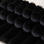 Set of 2 Black Faux Fur Pillow Covers 18"x18