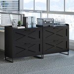 Modern Farmhouse 2-Drawer File Cabinet with Charging Station