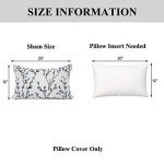 Teal Leaf Embroidery Rectangular Throw Pillow Case