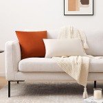 Burnt Orange Velvet Throw Pillow Covers - Set of 2