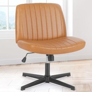 Adjustable Swivel Armless Leather Office Chair