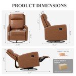 Cocoa Swivel Rocking Recliner Sofa Chair