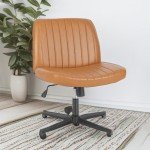 Adjustable Swivel Armless Leather Office Chair