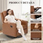 Cocoa Swivel Rocking Recliner Sofa Chair