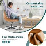 Adjustable Swivel Armless Leather Office Chair