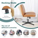 Adjustable Swivel Armless Leather Office Chair