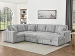 LUSPAZ 122" U-Shape Sofa with USB Ports