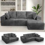 106” Grey Cloud Modular L-Shaped Sectional Sofa