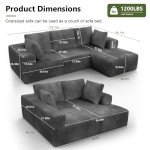 106” Grey Cloud Modular L-Shaped Sectional Sofa