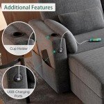 U-Shaped Modular Sectional Sofa with Storage & Ottomans