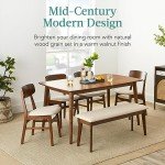 Stylish 6-Piece Mid-Century Dining Set