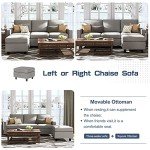 Light Grey Reversible L-Shaped Sectional Sofa