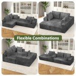 106” Grey Cloud Modular L-Shaped Sectional Sofa