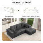 106” Grey Cloud Modular L-Shaped Sectional Sofa