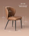Set of 2 Mid-Century Dining Chairs - Caramel Brown